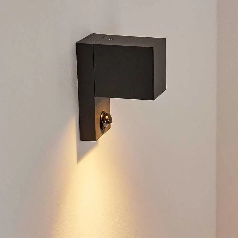hofstein Applique Murale D'Exterieur Kingstown Anthracite, Transparent, 1 Lumiere, Detecteur De Mouvement