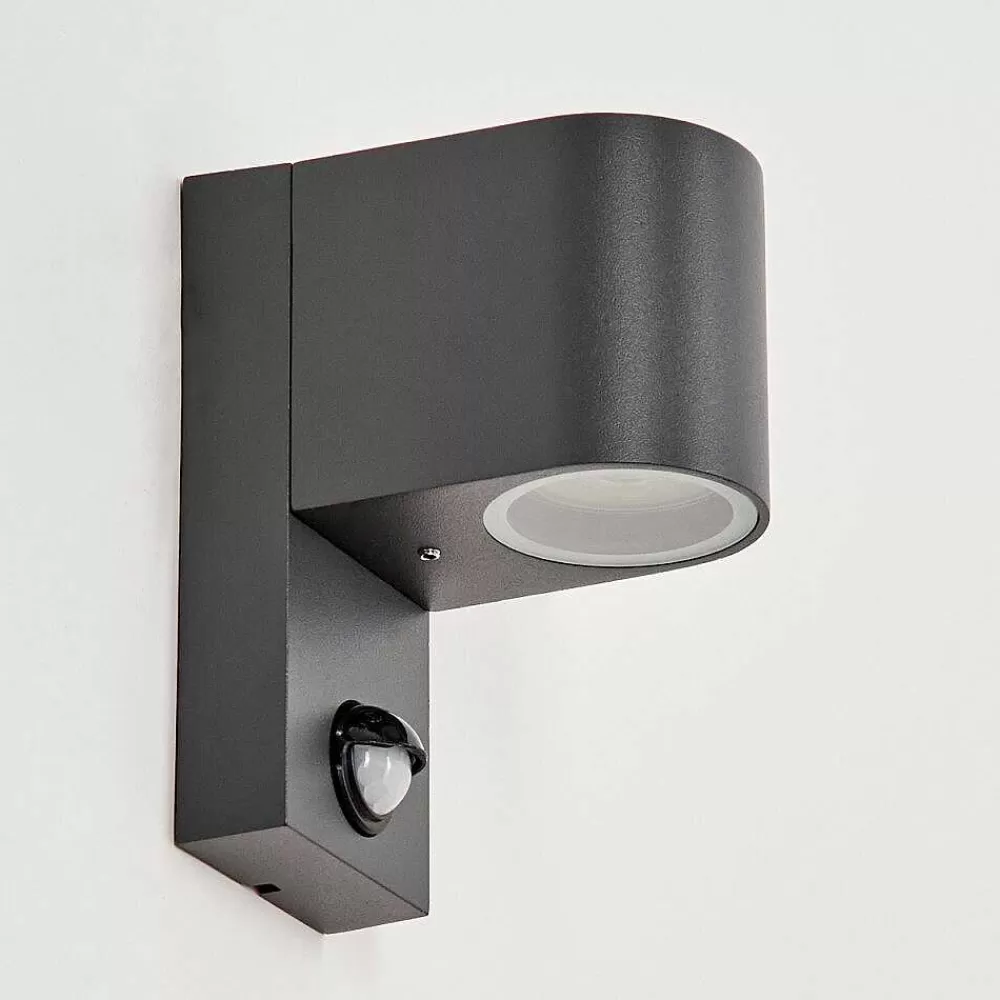 hofstein Applique Murale D'Exterieur Kingstown Anthracite, Transparent, 1 Lumiere, Detecteur De Mouvement