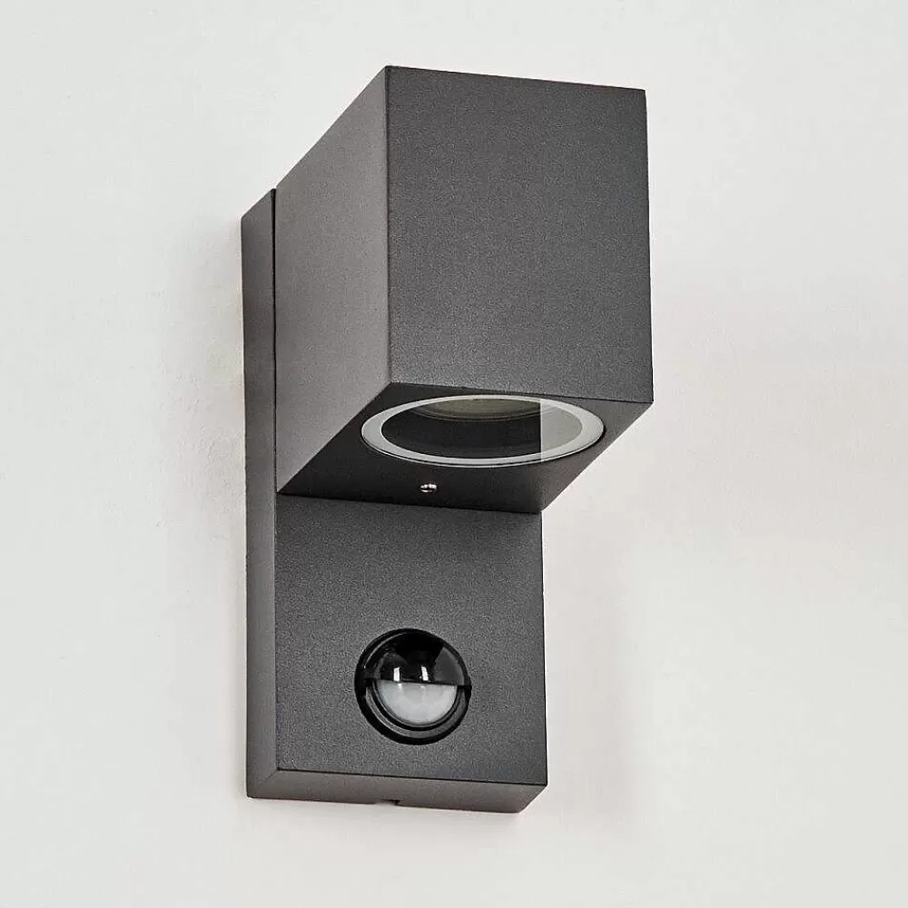 hofstein Applique Murale D'Exterieur Kingstown Anthracite, Transparent, 1 Lumiere, Detecteur De Mouvement