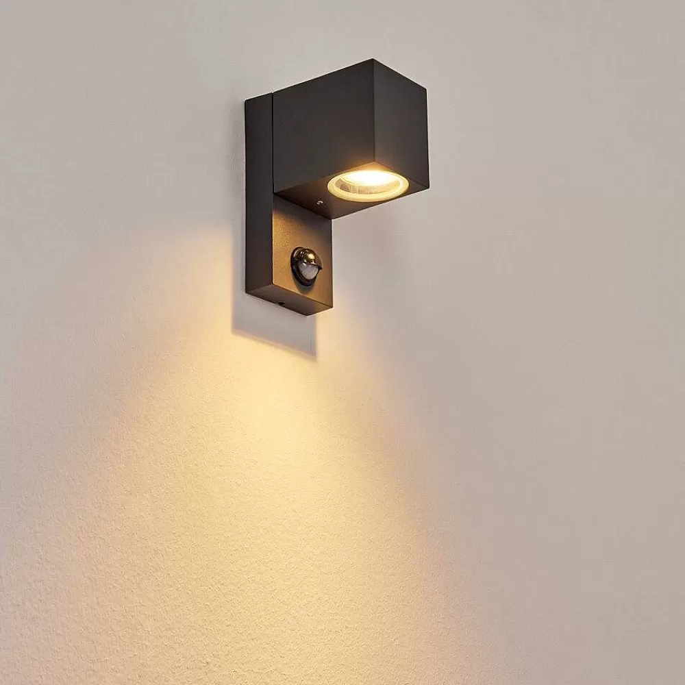 hofstein Applique Murale D'Exterieur Kingstown Anthracite, Transparent, 1 Lumiere, Detecteur De Mouvement