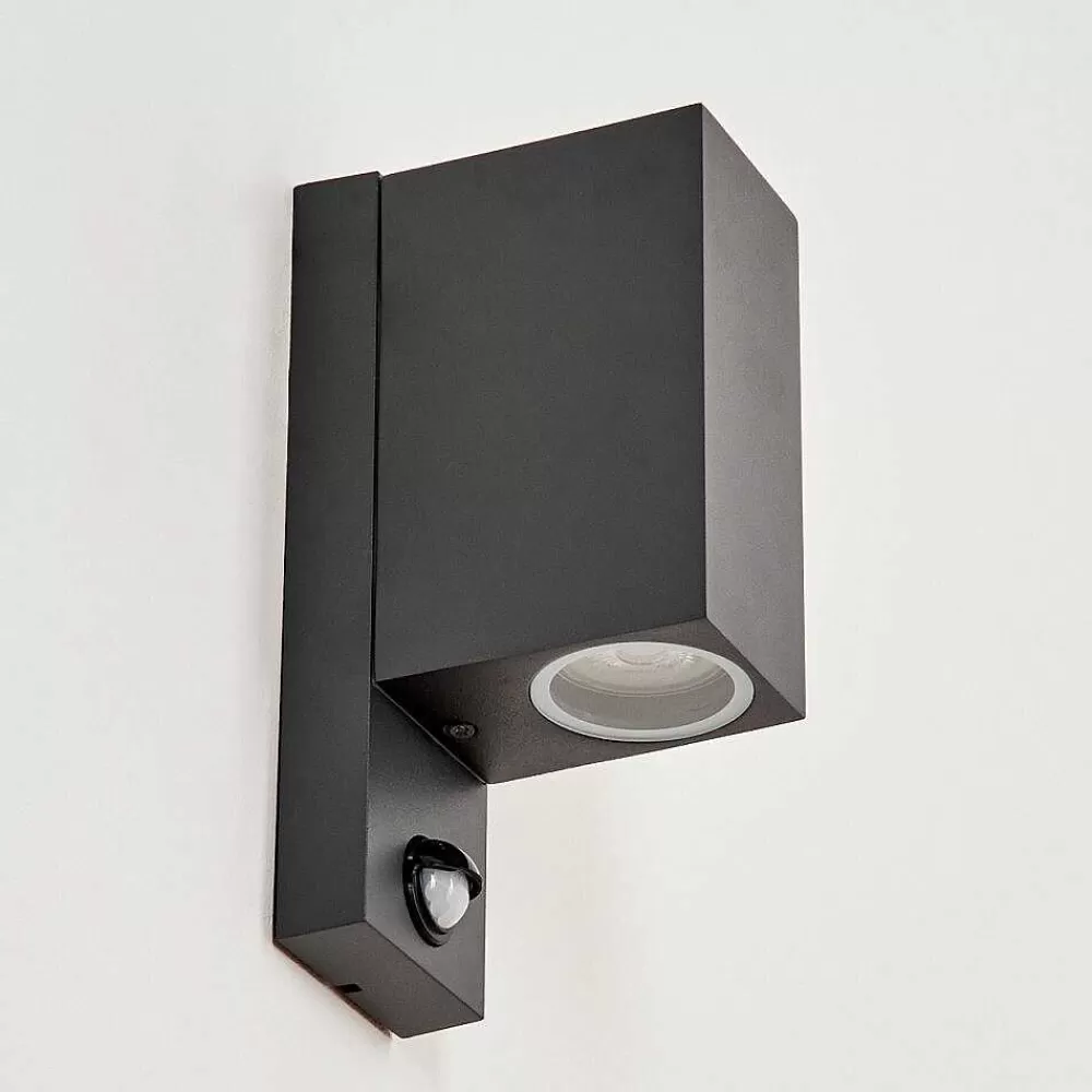 hofstein Applique Murale D'Exterieur Kingstown Anthracite, Transparent, 2 Lumieres, Detecteur De Mouvement