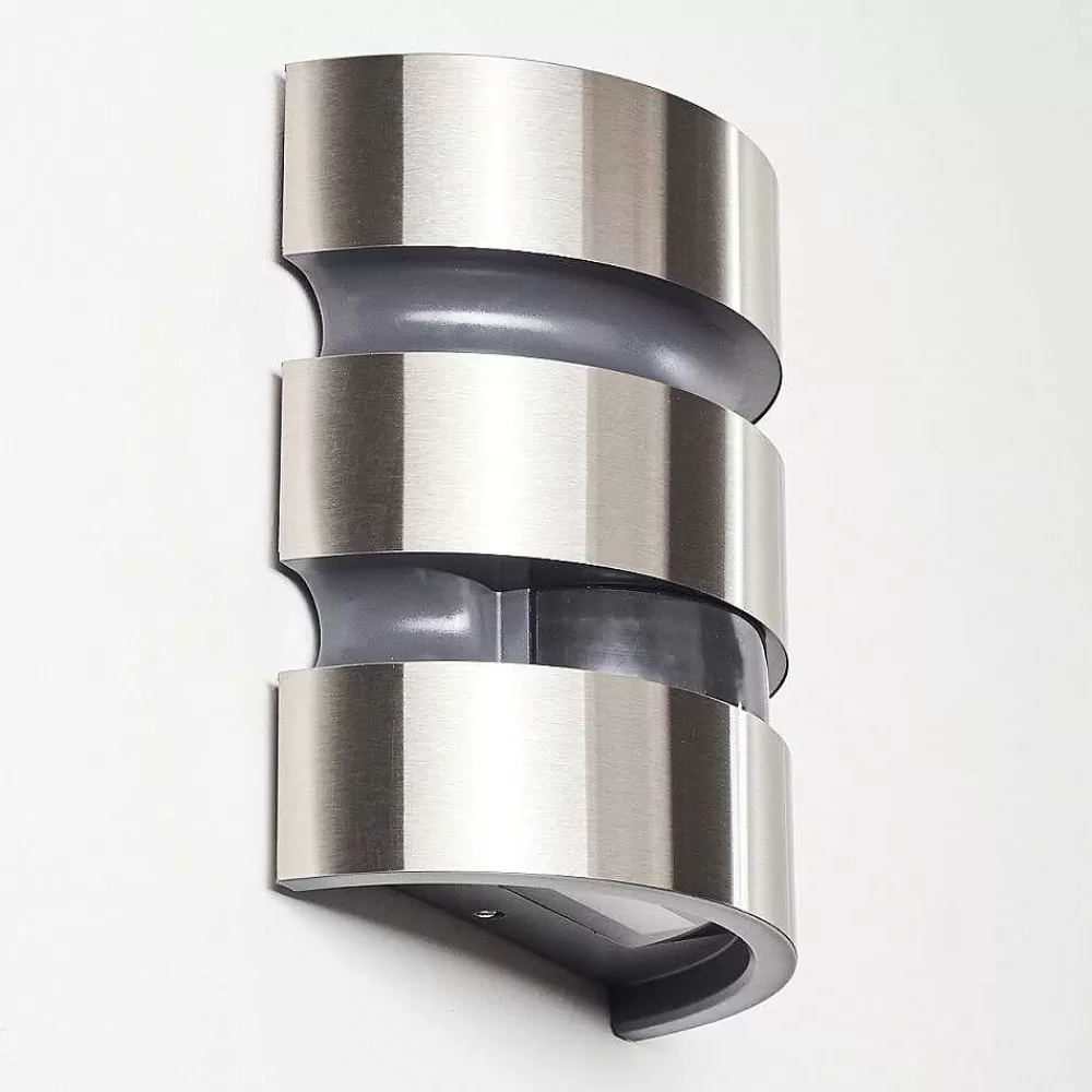 hofstein Applique Murale D'Exterieur Kolding Led Acier Inoxydable, Noir, 1 Lumiere, Detecteur De Mouvement