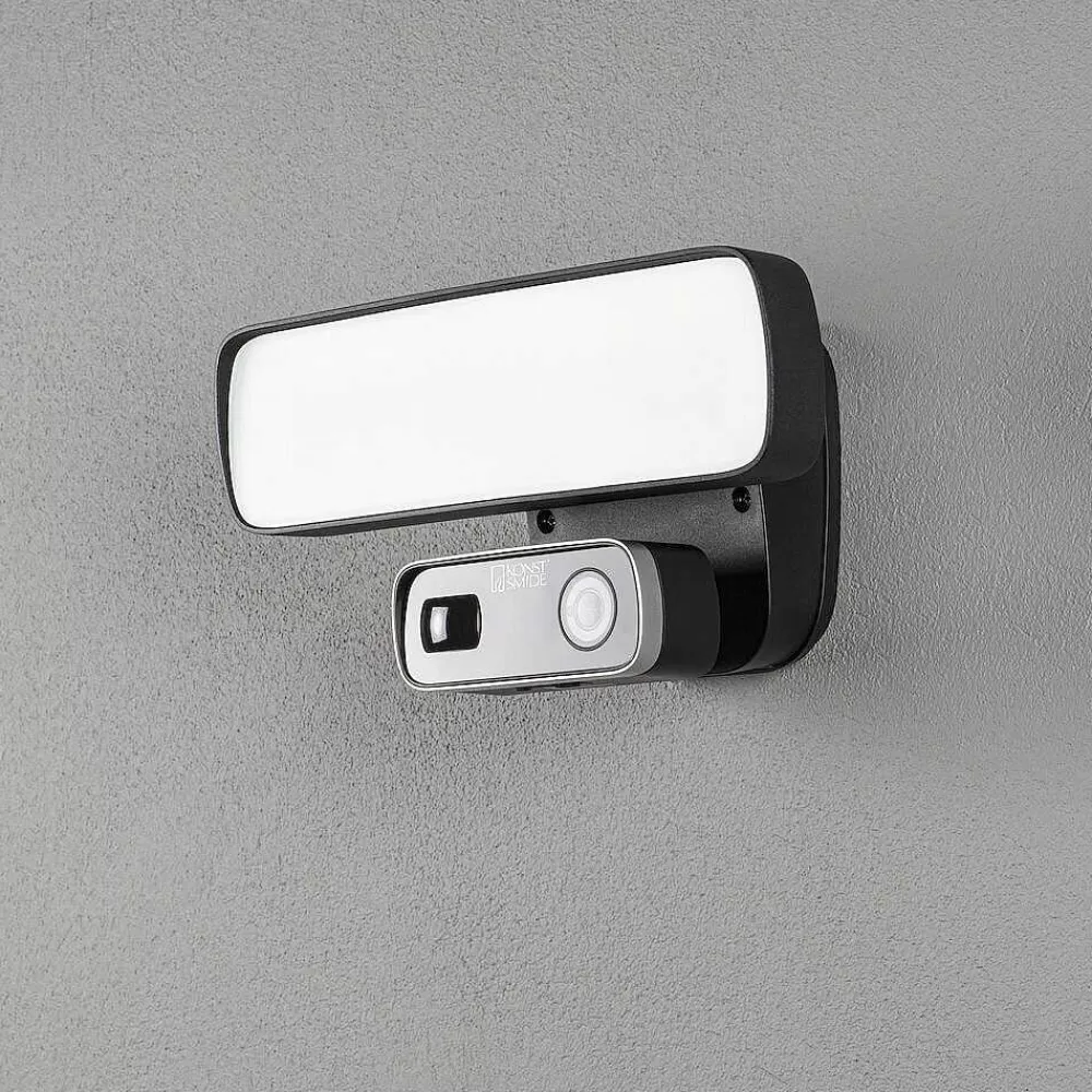 Luminaires Konstsmide Applique Murale D'Exterieur Konstsmide Camera-Smart-Light Led Noir, 1 Lumiere, Detecteur De Mouvement
