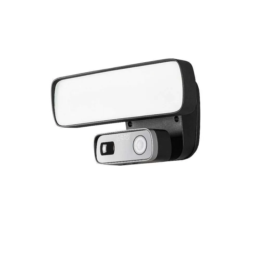 Luminaires Konstsmide Applique Murale D'Exterieur Konstsmide Camera-Smart-Light Led Noir, 1 Lumiere, Detecteur De Mouvement