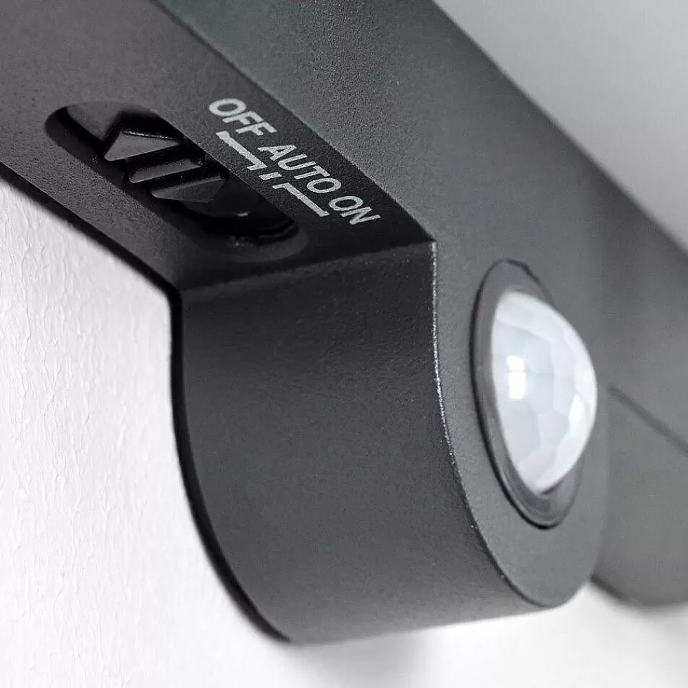 hofstein Applique Murale D'Exterieur Lansing Led Anthracite, 1 Lumiere, Detecteur De Mouvement