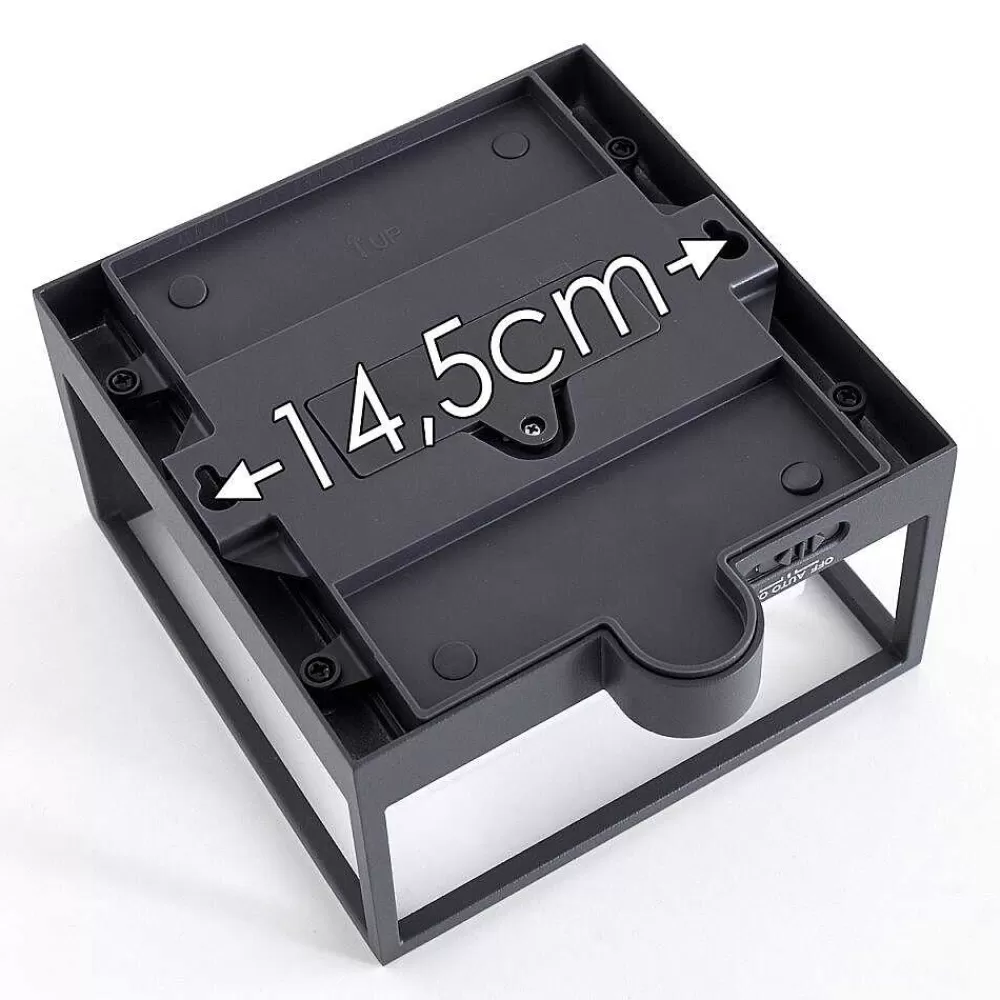 hofstein Applique Murale D'Exterieur Lansing Led Anthracite, 1 Lumiere, Detecteur De Mouvement