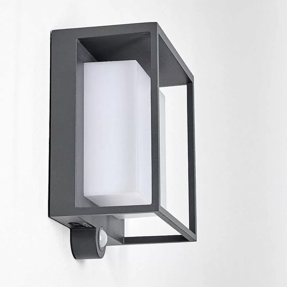 hofstein Applique Murale D'Exterieur Lansing Led Anthracite, 1 Lumiere, Detecteur De Mouvement