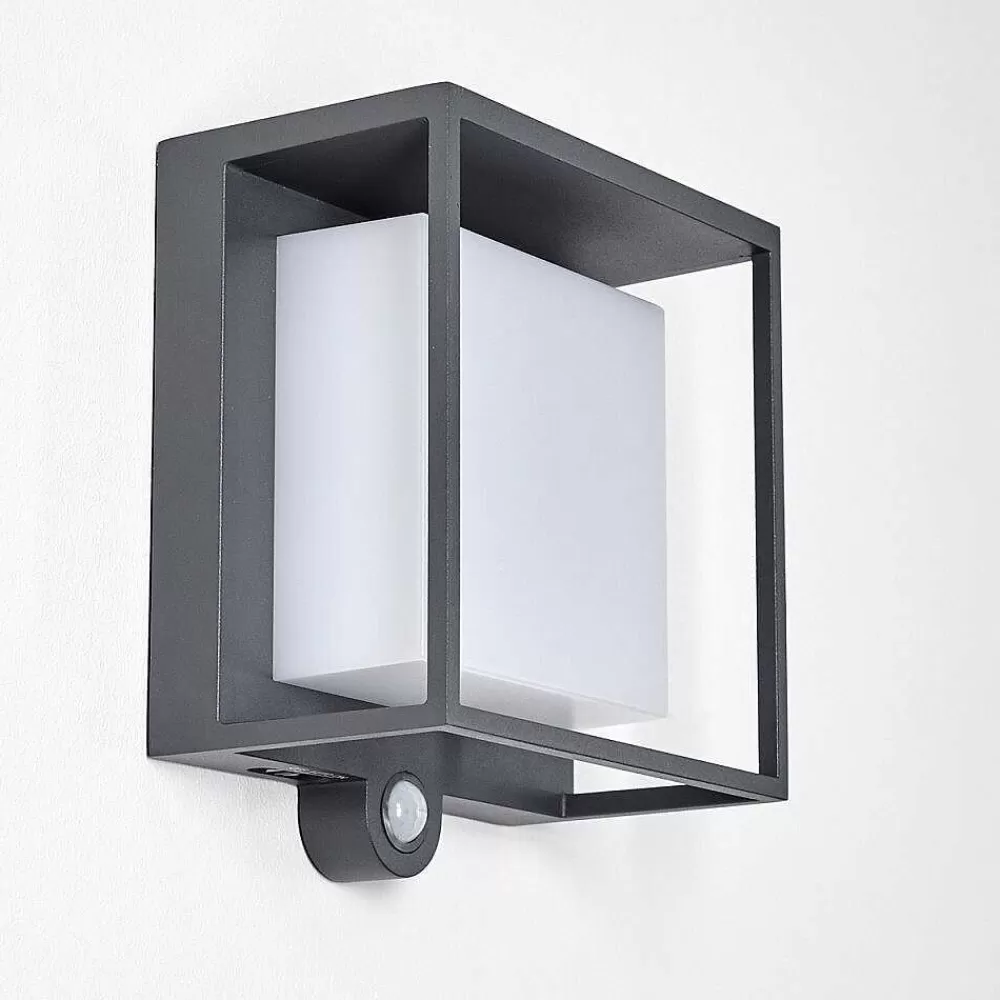 hofstein Applique Murale D'Exterieur Lansing Led Anthracite, 1 Lumiere, Detecteur De Mouvement