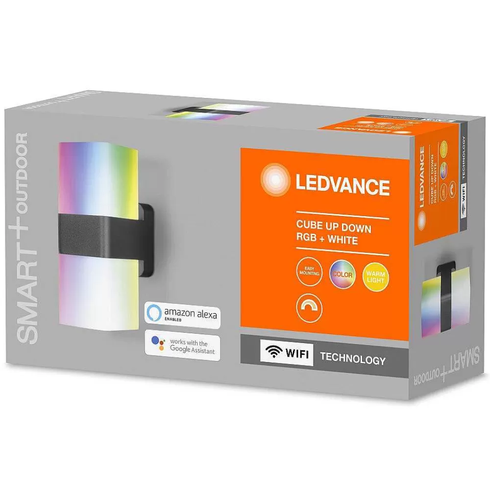 Luminaires Ledvance Applique Murale D'Exterieur Ledvance Cube Gris, 1 Lumiere, Changeur De Couleurs