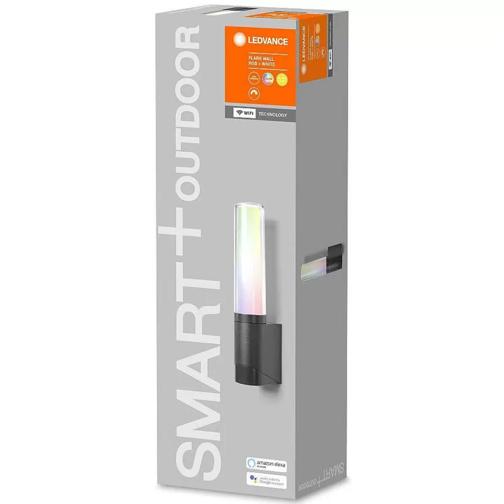 Luminaires Ledvance Applique Murale D'Exterieur Ledvance Flare Gris, 1 Lumiere, Changeur De Couleurs