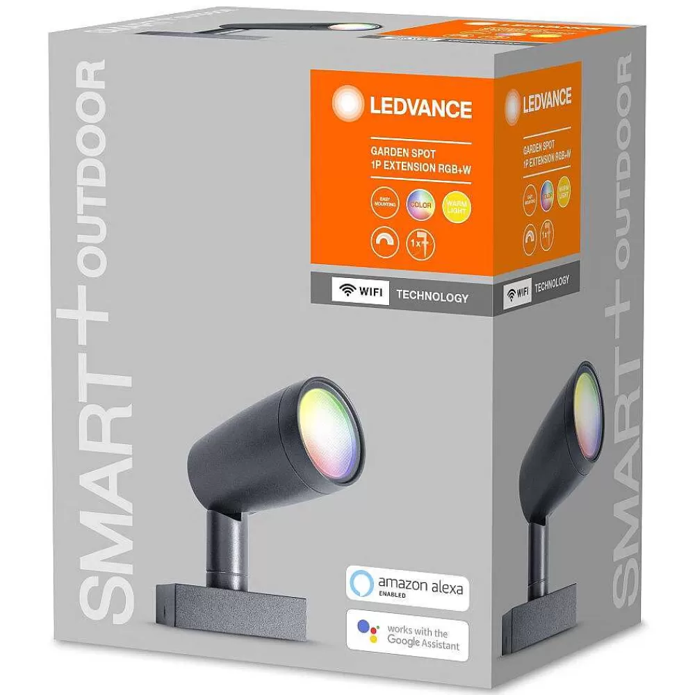 Luminaires Ledvance Applique Murale D'Exterieur Ledvance Garden Spot Gris, 1 Lumiere, Changeur De Couleurs