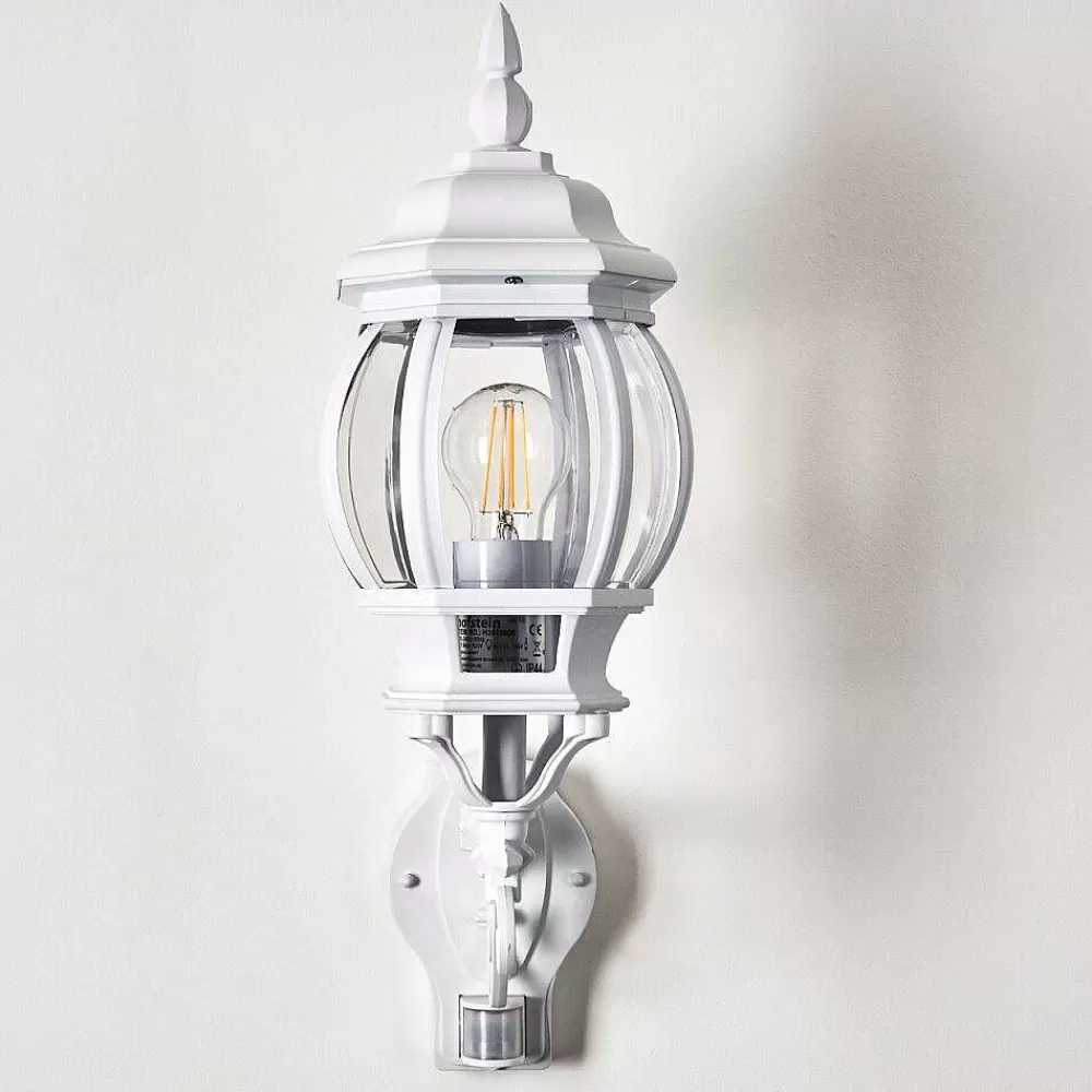 hofstein Applique Murale D'Exterieur Lentua Blanc, 1 Lumiere, Detecteur De Mouvement