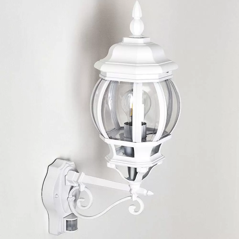 hofstein Applique Murale D'Exterieur Lentua Blanc, 1 Lumiere, Detecteur De Mouvement