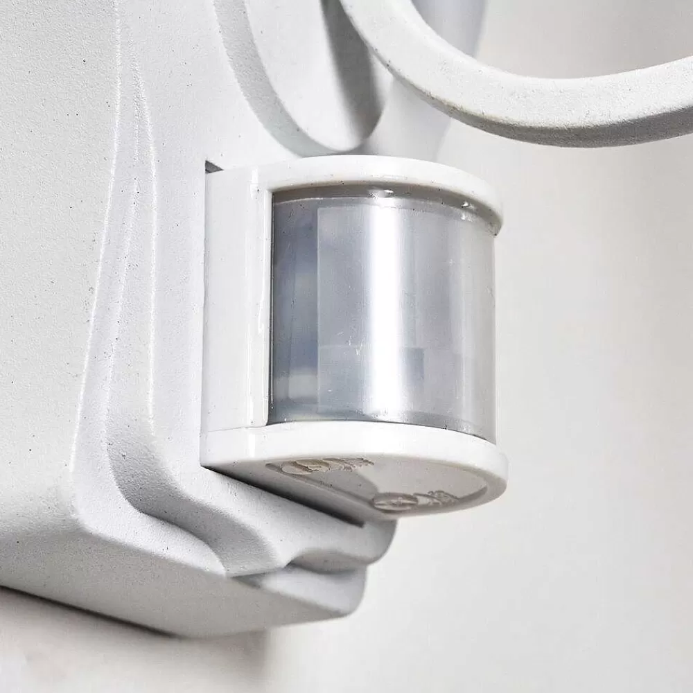 hofstein Applique Murale D'Exterieur Lentua Blanc, 1 Lumiere, Detecteur De Mouvement