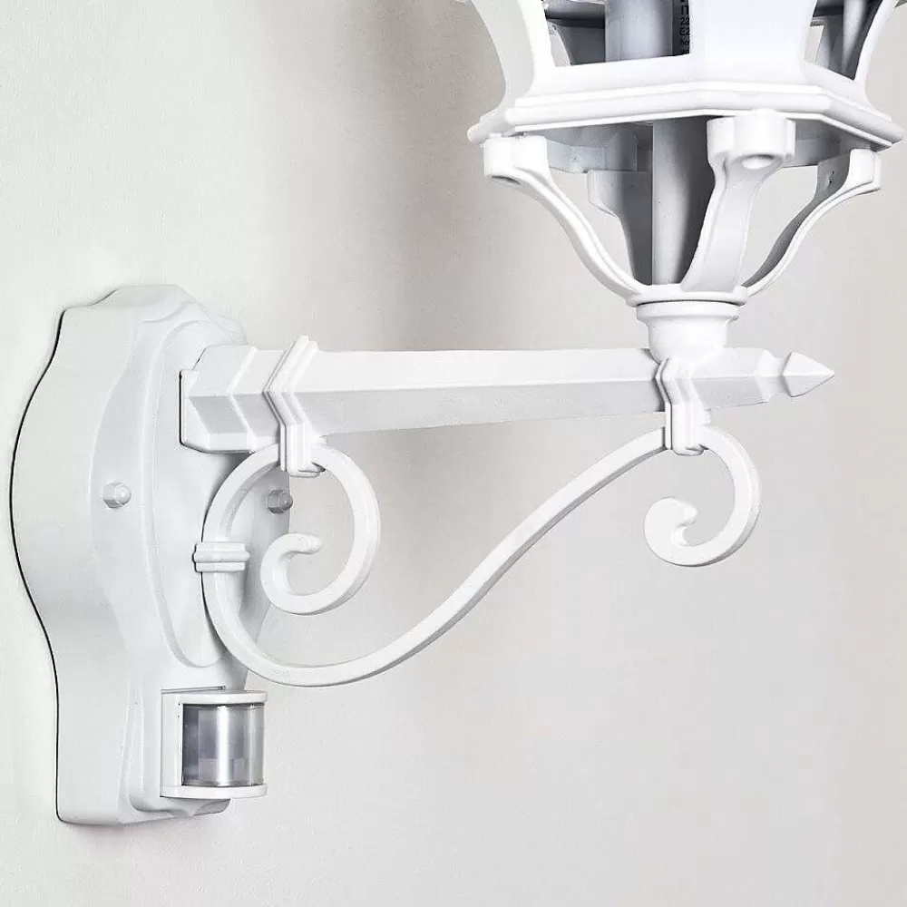hofstein Applique Murale D'Exterieur Lentua Blanc, 1 Lumiere, Detecteur De Mouvement
