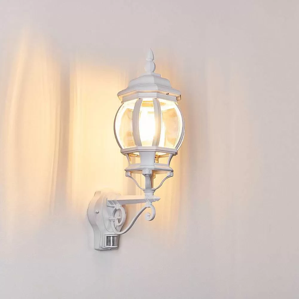 hofstein Applique Murale D'Exterieur Lentua Blanc, 1 Lumiere, Detecteur De Mouvement