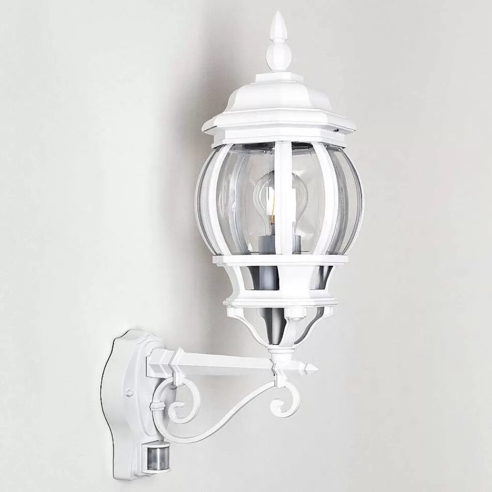 hofstein Applique Murale D'Exterieur Lentua Blanc, 1 Lumiere, Detecteur De Mouvement