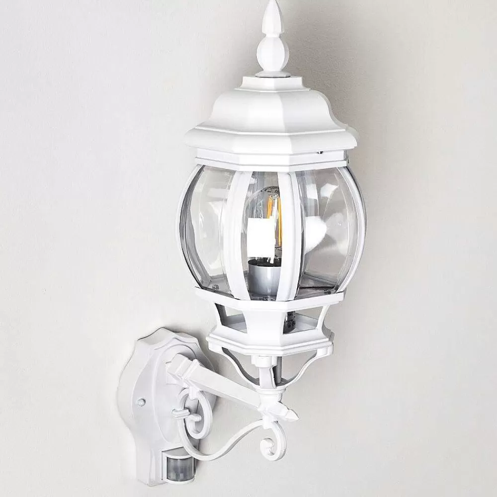 hofstein Applique Murale D'Exterieur Lentua Blanc, 1 Lumiere, Detecteur De Mouvement