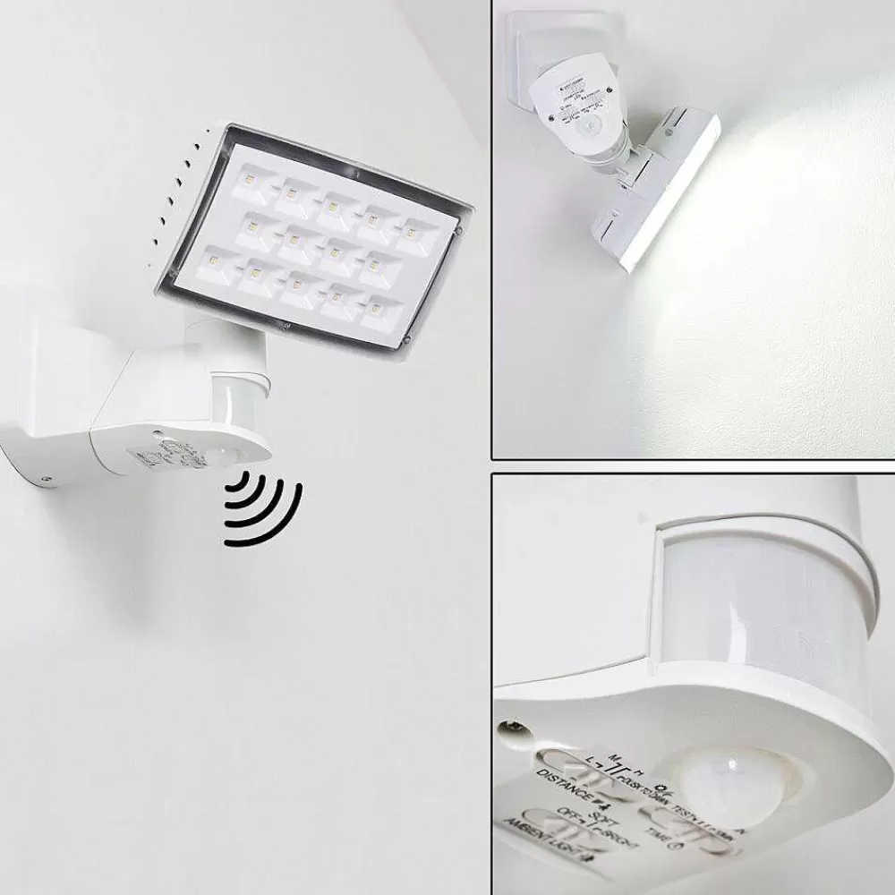 hofstein Applique Murale D'Exterieur Loit Led Blanc, 1 Lumiere, Detecteur De Mouvement