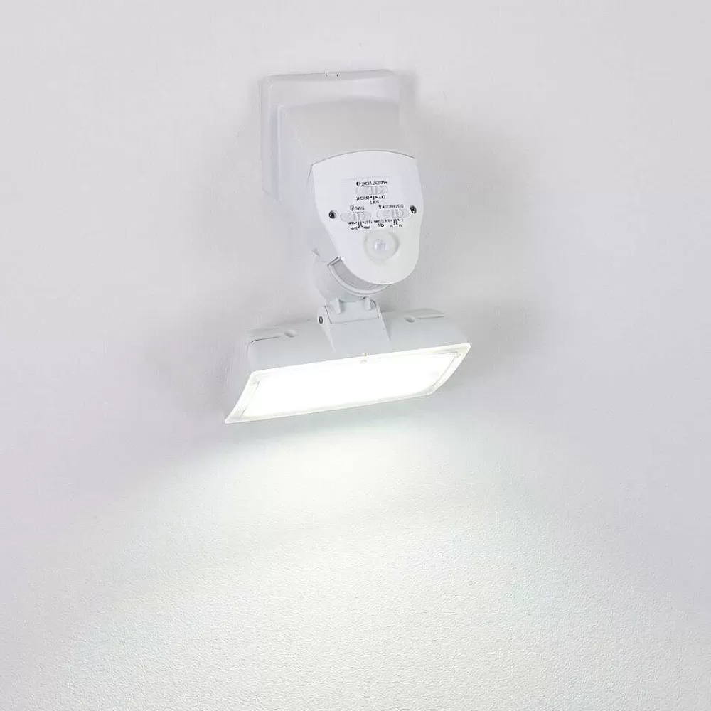 hofstein Applique Murale D'Exterieur Loit Led Blanc, 1 Lumiere, Detecteur De Mouvement