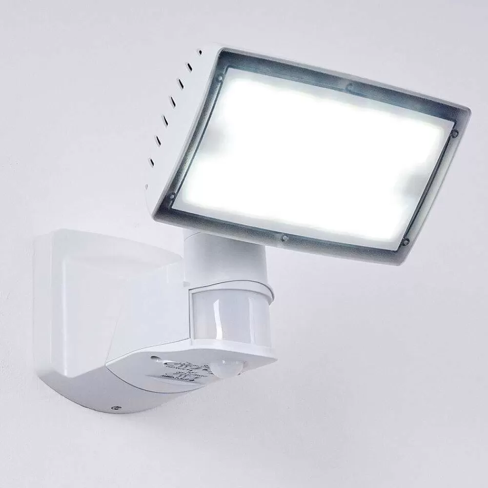 hofstein Applique Murale D'Exterieur Loit Led Blanc, 1 Lumiere, Detecteur De Mouvement