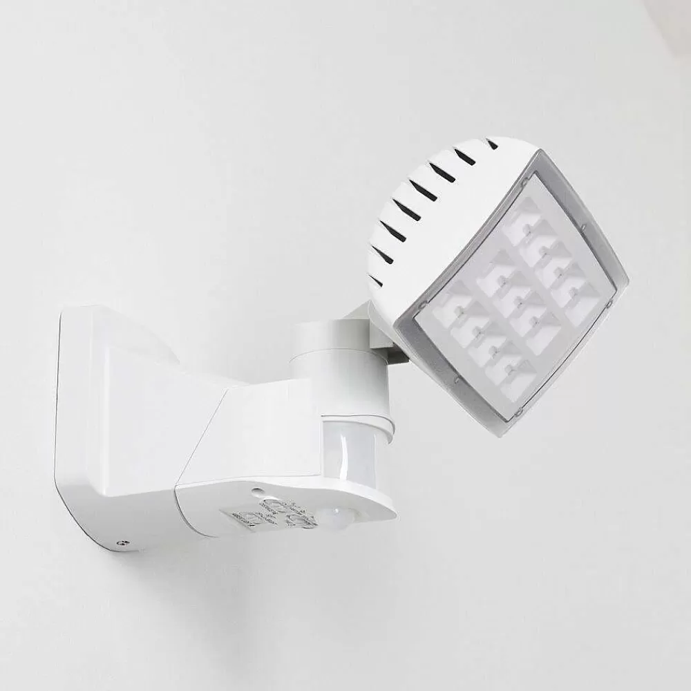 hofstein Applique Murale D'Exterieur Loit Led Blanc, 1 Lumiere, Detecteur De Mouvement