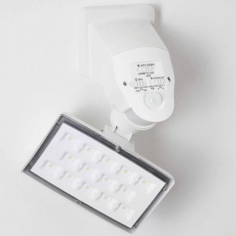 hofstein Applique Murale D'Exterieur Loit Led Blanc, 1 Lumiere, Detecteur De Mouvement