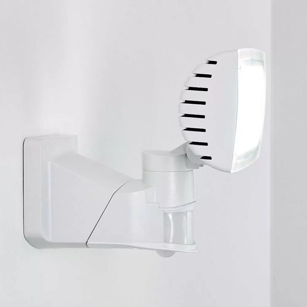 hofstein Applique Murale D'Exterieur Loit Led Blanc, 1 Lumiere, Detecteur De Mouvement