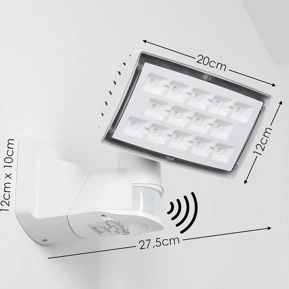 hofstein Applique Murale D'Exterieur Loit Led Blanc, 1 Lumiere, Detecteur De Mouvement