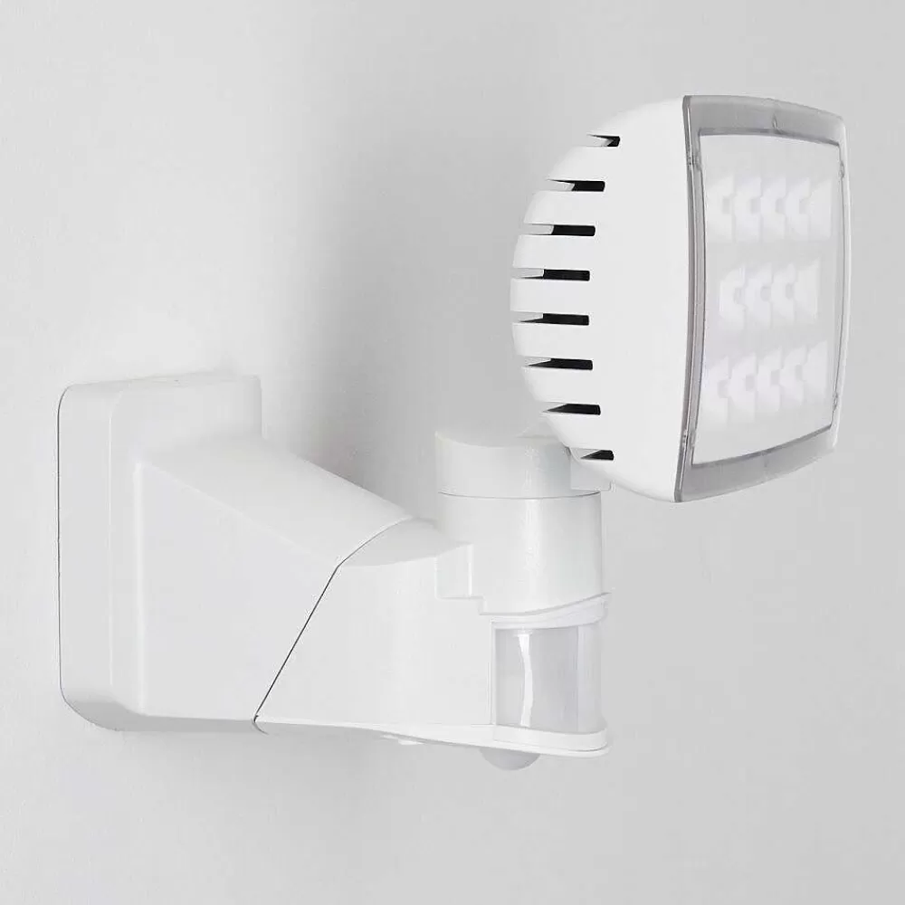 hofstein Applique Murale D'Exterieur Loit Led Blanc, 1 Lumiere, Detecteur De Mouvement