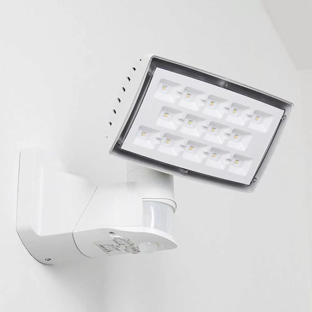 hofstein Applique Murale D'Exterieur Loit Led Blanc, 1 Lumiere, Detecteur De Mouvement