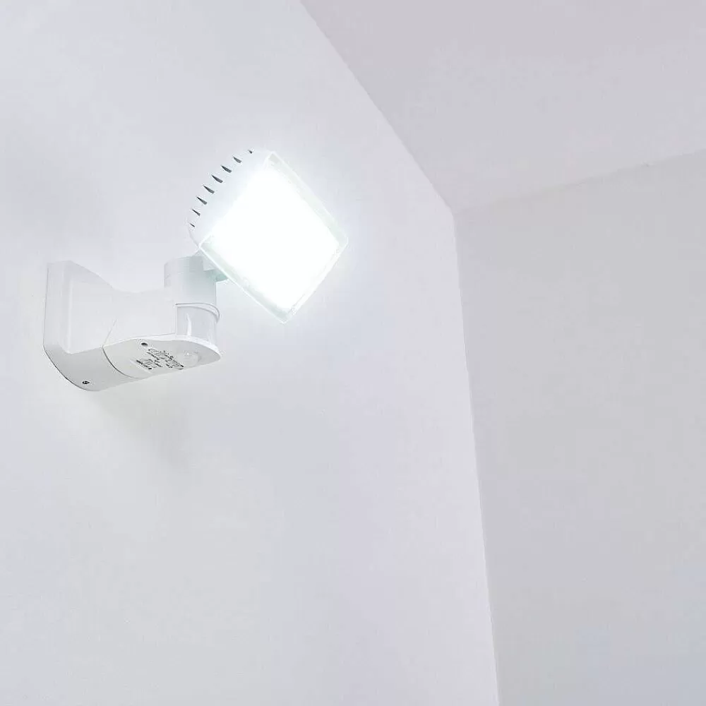hofstein Applique Murale D'Exterieur Loit Led Blanc, 1 Lumiere, Detecteur De Mouvement