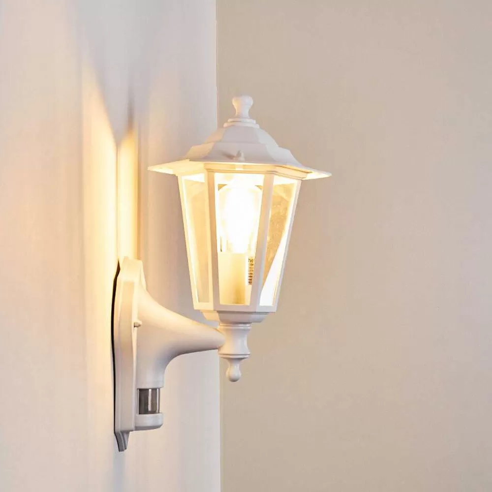hofstein Applique Murale D'Exterieur Loria Blanc, 1 Lumiere, Detecteur De Mouvement