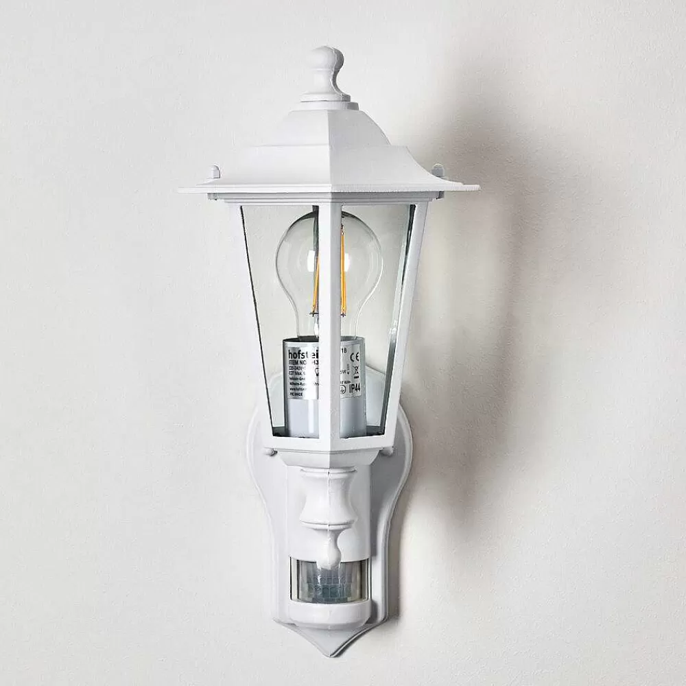 hofstein Applique Murale D'Exterieur Loria Blanc, 1 Lumiere, Detecteur De Mouvement