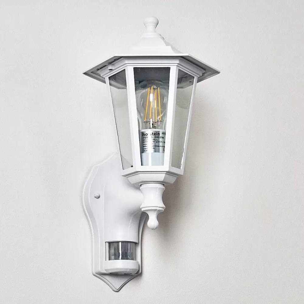 hofstein Applique Murale D'Exterieur Loria Blanc, 1 Lumiere, Detecteur De Mouvement