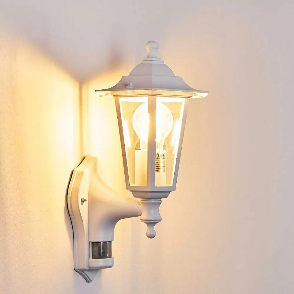 hofstein Applique Murale D'Exterieur Loria Blanc, 1 Lumiere, Detecteur De Mouvement