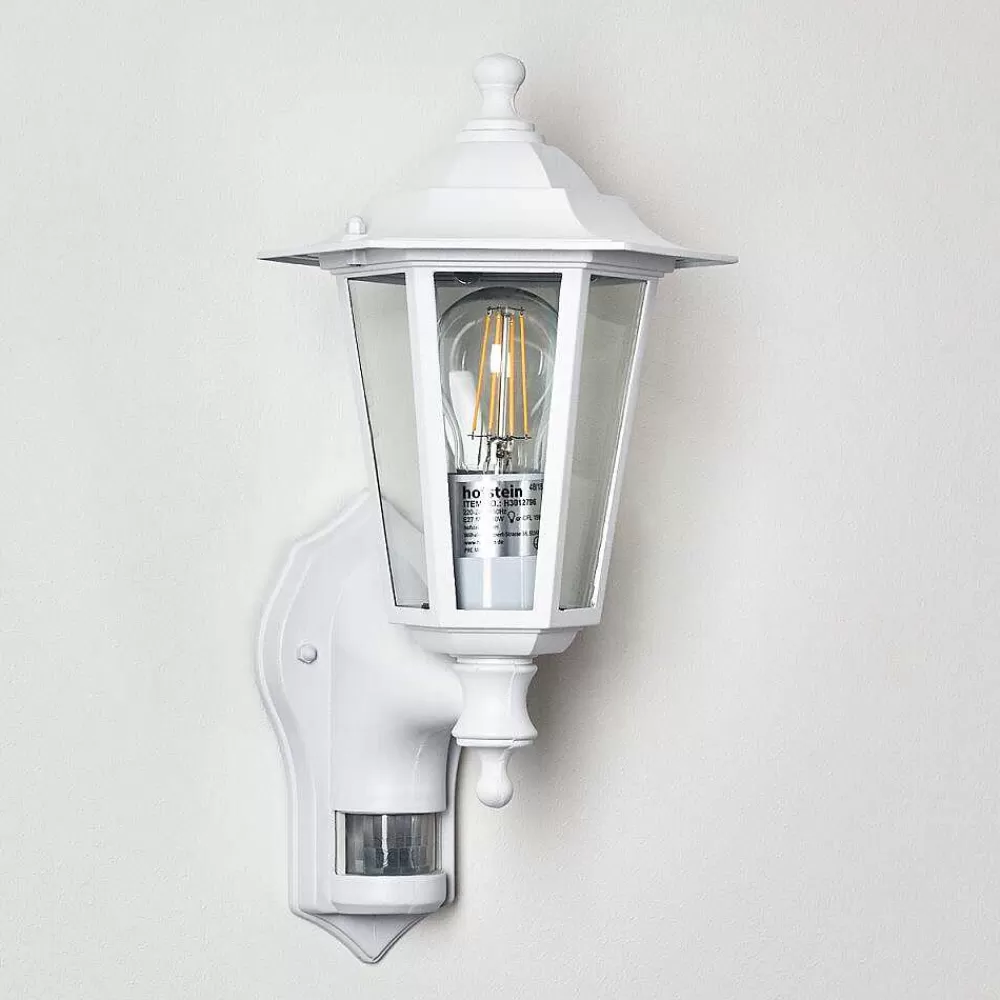hofstein Applique Murale D'Exterieur Loria Blanc, 1 Lumiere, Detecteur De Mouvement