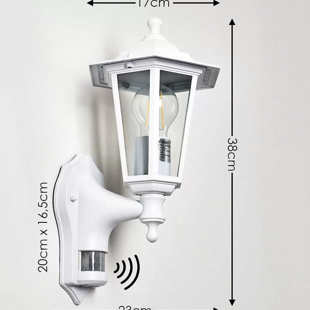hofstein Applique Murale D'Exterieur Loria Blanc, 1 Lumiere, Detecteur De Mouvement