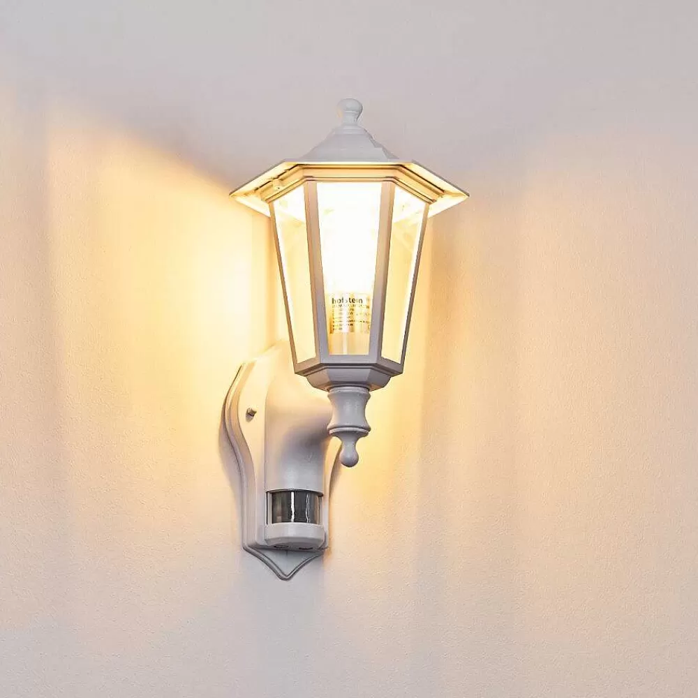 hofstein Applique Murale D'Exterieur Loria Blanc, 1 Lumiere, Detecteur De Mouvement
