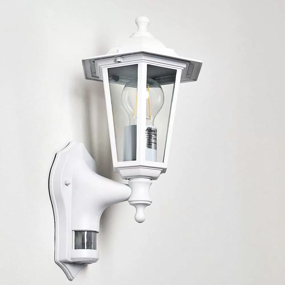 hofstein Applique Murale D'Exterieur Loria Blanc, 1 Lumiere, Detecteur De Mouvement