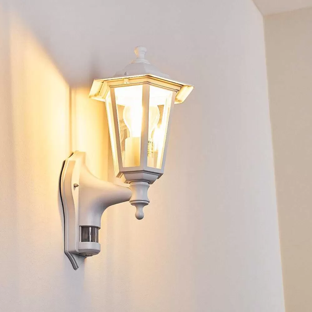 hofstein Applique Murale D'Exterieur Loria Blanc, 1 Lumiere, Detecteur De Mouvement