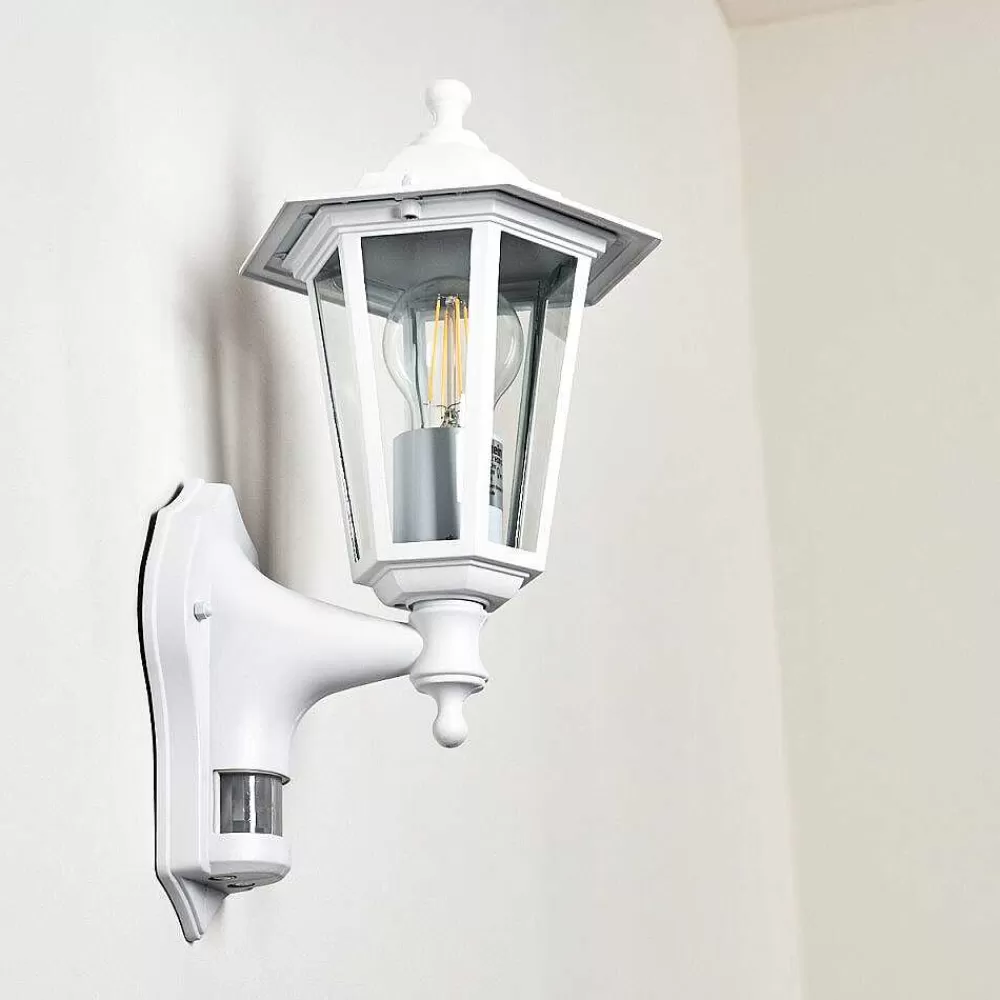 hofstein Applique Murale D'Exterieur Loria Blanc, 1 Lumiere, Detecteur De Mouvement