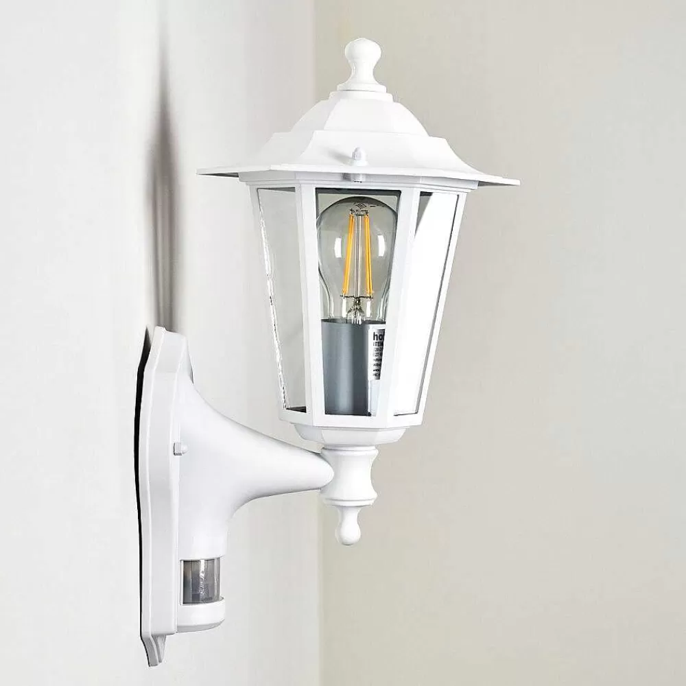 hofstein Applique Murale D'Exterieur Loria Blanc, 1 Lumiere, Detecteur De Mouvement