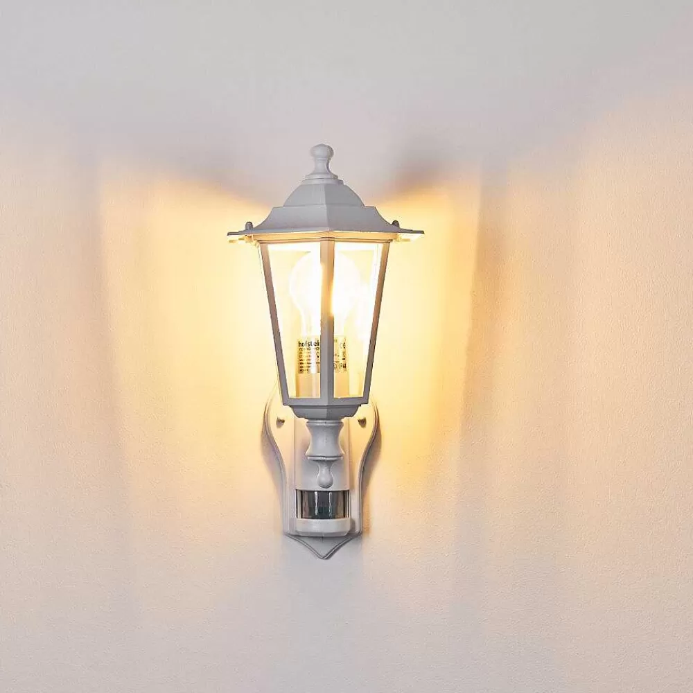 hofstein Applique Murale D'Exterieur Loria Blanc, 1 Lumiere, Detecteur De Mouvement