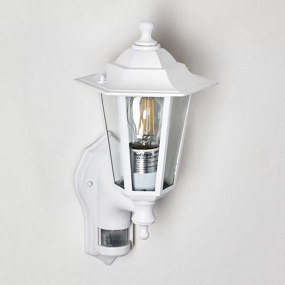 hofstein Applique Murale D'Exterieur Loria Blanc, 1 Lumiere, Detecteur De Mouvement