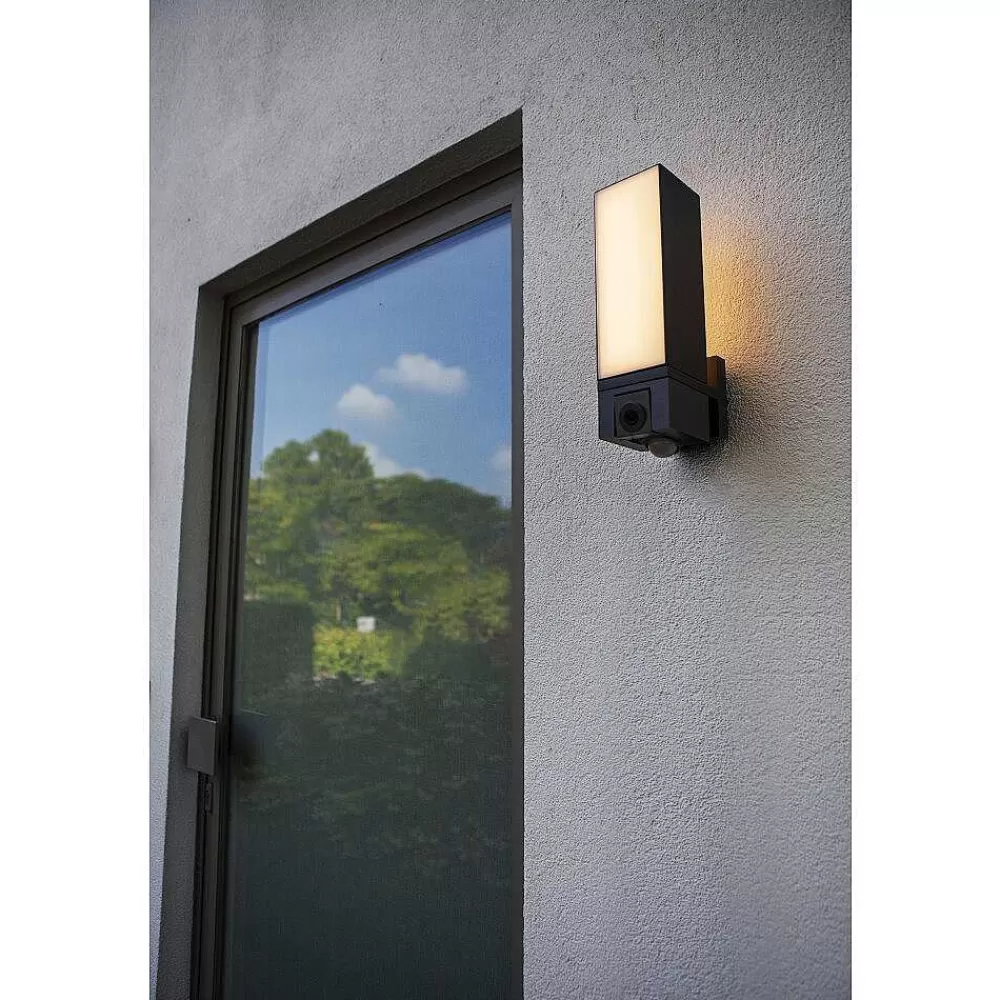 Luminaires Lutec Applique Murale D'Exterieur Lutec Cuba Led Anthracite, 1 Lumiere, Detecteur De Mouvement