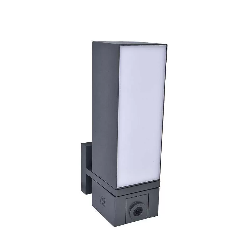 Luminaires Lutec Applique Murale D'Exterieur Lutec Cuba Led Anthracite, 1 Lumiere, Detecteur De Mouvement