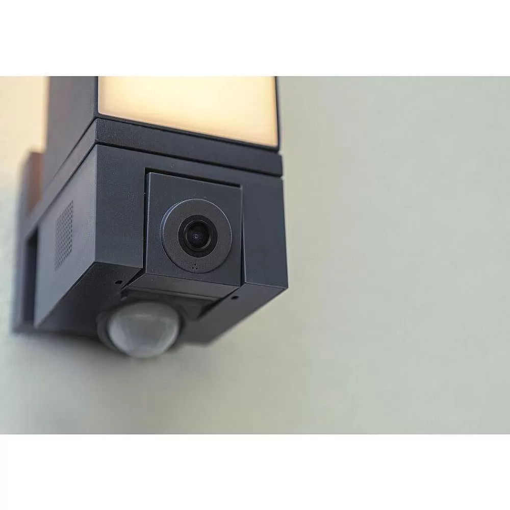 Luminaires Lutec Applique Murale D'Exterieur Lutec Cuba Led Anthracite, 1 Lumiere, Detecteur De Mouvement
