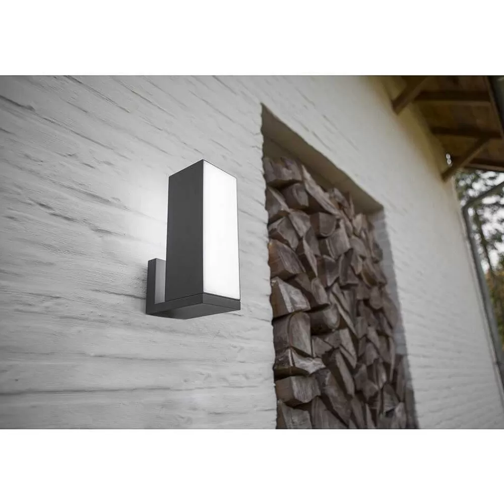 Luminaires Lutec Applique Murale D'Exterieur Lutec Cuba Led Anthracite, 2 Lumieres