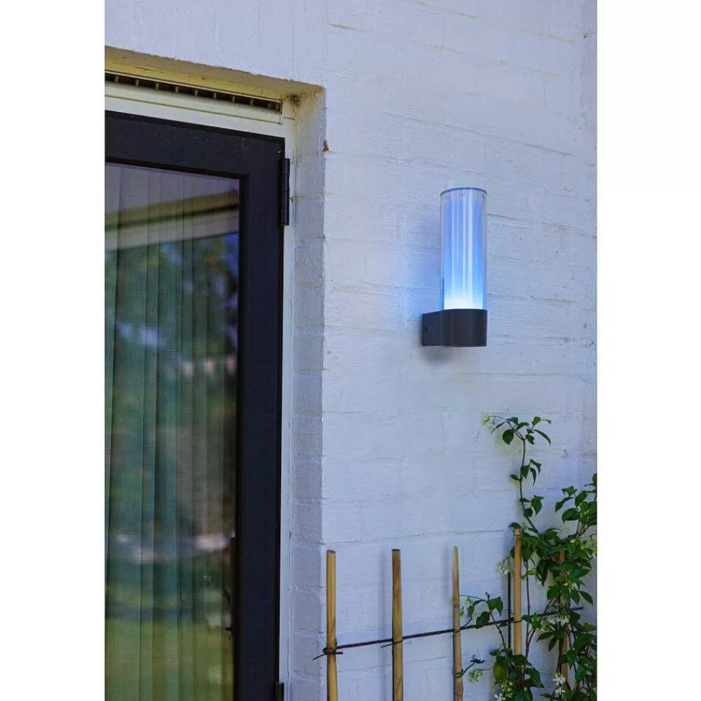 Luminaires Lutec Applique Murale D'Exterieur Lutec Dropa Led Anthracite, 1 Lumiere, Changeur De Couleurs